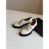 Versão em Pele de Ovelha~Mocassins de Velcro com Solado Grosso Estilo Britânico para Mulheres, Couro Genuíno, Confortáveis, Salto Grosso, Sapatos de Couro Silenciosos