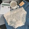 Calzones Flotantes Ultrafinos Puros Sexys Semitransparentes de Malla Amor para Niña Entrepierna de Algodón Cintura Media Envolventes de Cadera Secado Rápido