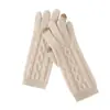 Guantes para Pantalla Táctil Cachemir 2026 Otoño/Invierno Hombres Mujeres Cable Trenzado Diamante Grueso Cálido Ciclismo Conducir Tejido Cinco Dedos