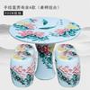 Juego de Mesa de Cerámica de Jingdezhen Mesa Redonda de Porcelana Taburete Fresco Porcelana Azul y Blanca Decoraciones para Patio Balcón Jardín Exterior