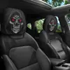 Funda para reposacabezas de coche con estampado de calavera de ojos rojos y llamas, funda de almohada universal para coche, se puede personalizar con logo y hacer según las imágenes proporcionadas