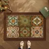 Felpudo Zona de Cambio de Zapatos Felpudo de Anillo de Seda Baldosa Americana Alfombrilla Resistente a la Suciedad Antideslizante Alfombrilla de Tierra para el Hogar