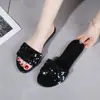 Sandalias planas de playa, nuevo estilo 2026, sandalias romanas casuales para uso en exteriores, punta abierta, talla grande, sandalias con lentejuelas para mujer, colección de verano
