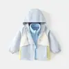 Conjunto de dos piezas cortavientos para bebé niño primavera y otoño, chaqueta con capucha para bebé, ropa de otoño para niños y niñas, comercio exterior