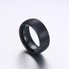 Anillo de acero de titanio de gran venta de Amazon, anillo esmerilado, anillo moderno retro mate cepillado negro para hombre