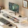 Estante de escritorio para libros, elevador de monitor de computadora, estante extendido de doble capa para debajo de la pantalla del escritorio