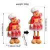 Boneco de Gengibre Retrátil de Natal Transfronteiriço Boneco Casal Chefe de Cozinha Fofo Decoração de Janela em Tecido