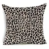 Funda de Almohada con Estampado de Animales Nuevo Estampado de Leopardo Transfronteriza Felpa Corta para Sofá del Hogar Cojín de Soporte Lumbar Funda al por Mayor Plegable