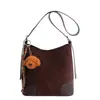 Design de bolsa senso nicho grande capacidade para o dia a dia bolsa de axila moda retrô bolsa feminina simples fosca bolsa de ombro único tipo balde