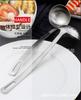 Cuchara para Sopa Colador de Acero Inoxidable No Magnético con Mango Cuadrado Lijado de 3 mm Mango Largo Cocina Doméstica Cuchara para Porridge Cuchara Grande para Sopa Cuchara para Olla Caliente