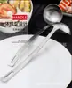 Cuchara para Sopa Colador de Acero Inoxidable No Magnético con Mango Cuadrado Lijado de 3 mm Mango Largo Cocina Doméstica Cuchara para Porridge Cuchara Grande para Sopa Cuchara para Olla Caliente