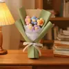 Ramo Pequeño de Flores Pompones Tejidas, Flores Artificiales, Ramo de Flores Falsas de Hilo, Accesorios de Regalo para Temporada de Graduación, Regalos Transfronterizos del Fabricante