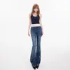 Jeans acampanados de tiro bajo retro americano para chicas guapas, corte ajustado y versátiles, adecuados para primavera y verano, pantalones largos, disponibles para dropshipping