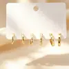 Novedades de Verano: Delicados Pendientes de Circonita Microincrustada, Juego de Tres Pares, Frescos y Dulces, Pendientes Versátiles y Elegantes con Circonita Microincrustada