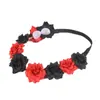 Nova Tiara Colorida de Flores Artificiais Adorno de Cabeça Anel Floral Acessório de Cabelo para Festa de Feriado Tiara Boêmia de Férias