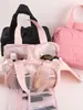 Bolso Bandolera de Taslán con Doble Apertura Grande y Esponjoso, Bolso para Cosméticos, Bolso Bandolera Elegante para Viaje de Mujer, Bolso para Artículos de Tocador y Cosméticos
