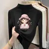Camiseta térmica de manga larga para niña con forro polar, nuevo estilo otoño/invierno 2026, para niñas mayores y jóvenes, camiseta con cuello semi-alto