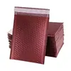 Venta Directa de Fábrica de Bolsas de Burbujas Mate Color Vino Tinto Espesadas a Prueba de Golpes con Recubrimiento de Aluminio para Entrega de Logística Transfronteriza, Bolsas de Burbujas Impermeables