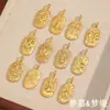 Europeu e Americano Transfronteiriço Retrô Versátil Quadrado Marca DIY Colar Joias Material Acessórios Aço Inoxidável Banhado a Ouro 18K Pingente de Constelação