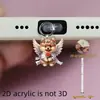 Adornos Colgantes Decorativos, Tapón Antipolvo para Teléfono Móvil, Tipo-C 2D Acrílico con Forma de Gato Lindo Pieza Plana de Interfaz