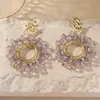 Brincos de Flor de Cristal Novos para Outono e Inverno, Luxo Acessível e Sensação de Alta Qualidade, Brincos Tecidos à Mão, Brincos Elegantes da Moda Europeia e Americana para Mulheres