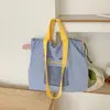 Bolsa de Lona Casual Estilo K para Mulheres, Bolsa de Ombro para Estudantes de Grande Capacidade, Bolsa Tote Mensageira Leve, Bolsa Simples para o Dia a Dia Estilo Ins