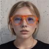 Nuevas gafas de sol Morandi con costuras de color en contraste, diseño de rayas anti-UV, montura completa y montura grande.