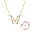 S925 Sterling prata diamante borboleta colar clave moda simples leve luxo nicho design all-match pingente high-end
