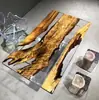 # Mesa de Rio em Resina Epóxi Madeira Maciça Placa Grande Mesa de Chá Mesa de Chá Oceânica Mesa de Jantar Mesa de Café Placa Inteira Mesa de Escritório Chá
