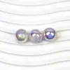 Cuentas Redondas de Panda Brillantes con Brillo de Luna Fría, Cuentas Sueltas Electroplateadas de Alto Brillo con Agujero Pasante para Bisutería DIY y Accesorios de Cadena para Teléfono