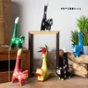 Set Creativo Lindo Nórdico de Seis Adornos de Animales Gatos para Decoración de Escritorio de Sala de Estar en Casa Artesanías Pintadas a Mano