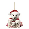 Decoraciones Colgantes Navideñas Familia de Osos Polares Lindos Transfronterizos Interesantes Navideñas