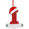 Iniciales Navideñas con Decoración de Letra de Gorro Rojo, Decoración Colgante Navideña DIY, Colgante Personalizado Regalos