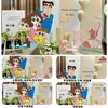 Balão Decorativo Shin-Chan Um Ano Layout de Festa de Aniversário Lua Cheia Crianças Placa Kt Placa de Fundo Personalizada Banquete de 100 Dias
