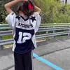 Camiseta Deportiva de Manga Corta Estilo Americano para Hombre, Marca de Verano de Moda, Diseño Holgado, Estilo Nicho para Pareja, Top Versátil con Bloques de Color