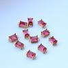 [Venta al por mayor pequeña] cobre chapado micro-incrustado circón vidrio rectangular doble colgante diy aretes material para horquilla