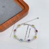 Diseño directo de fábrica Explosiones pulsera de plata S925 chapada en platino con incrustaciones de piedras de colores múltiples 4*5mm * 8