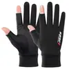Guantes finos de protección solar para llevar, de temporada, para conducir, ciclismo al aire libre, protección UV, guantes de seda de hielo, antideslizantes, dos guantes sin dedos