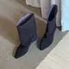 2026 Invierno Nueva Llegada Nicho Retro Punta Fina Tacón Grueso Botas de Moda para Mujer Elegantes Botas de Media Caña sin Cierre Botas Cortas
