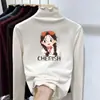Camisa Base De Rong Infantil 2025 Nova Outono e Inverno Top Estiloso com Babados para Crianças Maiores Primavera e Outono Manga Longa