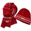 Conjunto de Chapéu de Lã Tricotado Fair Isle para Mulheres 2025 Novo Estilo Outono e Inverno, Afina o Rosto, Quente, à Prova de Frio, Protege as Orelhas