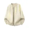 Venta al por mayor transfronteriza: Nuevos estilos otoño/invierno, cárdigan de punto estilo americano de corte holgado, cuello redondo, patrón jacquard, moderno y a la moda
