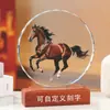 Figura de Caballo de Cristal para el Éxito Inmediato, Caballo del Zodiaco, Decoración Atractora de Riqueza para Sala de Estar, Oficina, Gabinete de Vino, Regalo para Líderes, Regalo para Ceremonia de Inauguración