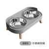 Superventas de Amazon Tazón para Gatos de Patas Altas Acero Inoxidable Doble Tazón Utensilios de Alimentación para Gatos Calibre Grande Doble Tazón Tazón para Mascota Gato Tazón para Perro