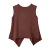 Foto Real de Camisa de Lino Estilo Old Money 2026 Modelo Nuevo para Mujer, Chaleco Casual Holgado de Verano, Top sin Mangas