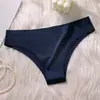 Comercio Exterior Europeo y Americano Tanga de Seda de Hielo Calzones para Mujer Rayados de Tiro Bajo T-Back Sexy Puro Deseo Calzones Eróticos