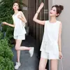 Conjunto de Dos Piezas Estilo Chino Nuevo 2025 para Mujeres Menudas, Traje de Shorts sin Mangas, Algodón y Lino, Nuevo Estilo Chino de Verano