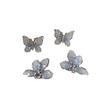 Brincos de Borboleta de Cristal Imitado com Gradiente Azul Morandi, Temperamento Doce e Gentil de Estilo Coreano Transfronteiriço, Brincos Bonitos e Sofisticados