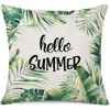 Novedades Primavera y Verano Productos para el Hogar Transfronterizos Funda de Almohada de Lino con Hojas Funda de Almohada Caliente de Amazon Funda de Almohada Lumbar Venta al por Mayor