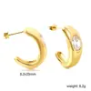 Pendientes de Acero Inoxidable de Alto Gama con Forma de C, Estilo Coreano de Moda, Pendientes de Acero Inoxidable de Moda de Nicho para Mujer, Pendientes Chapados en Oro de 18 Quilates al por Mayor